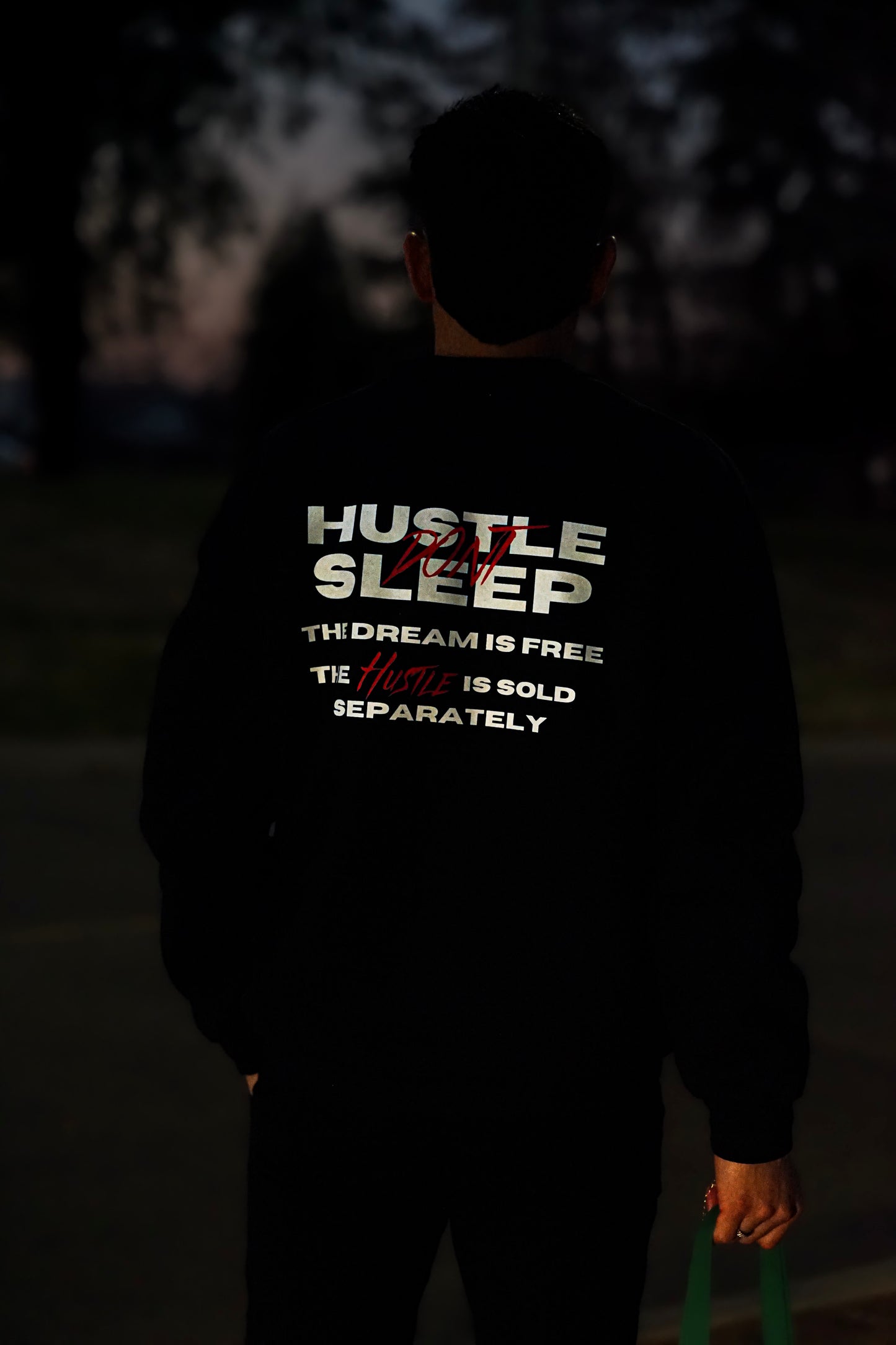 {Black} Hustle Crewneck