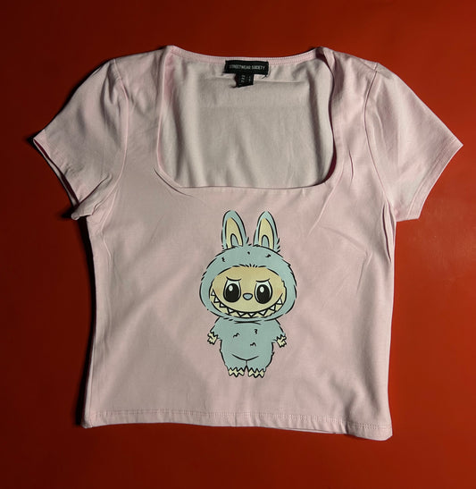 {Pink} LABUBU Crop Top